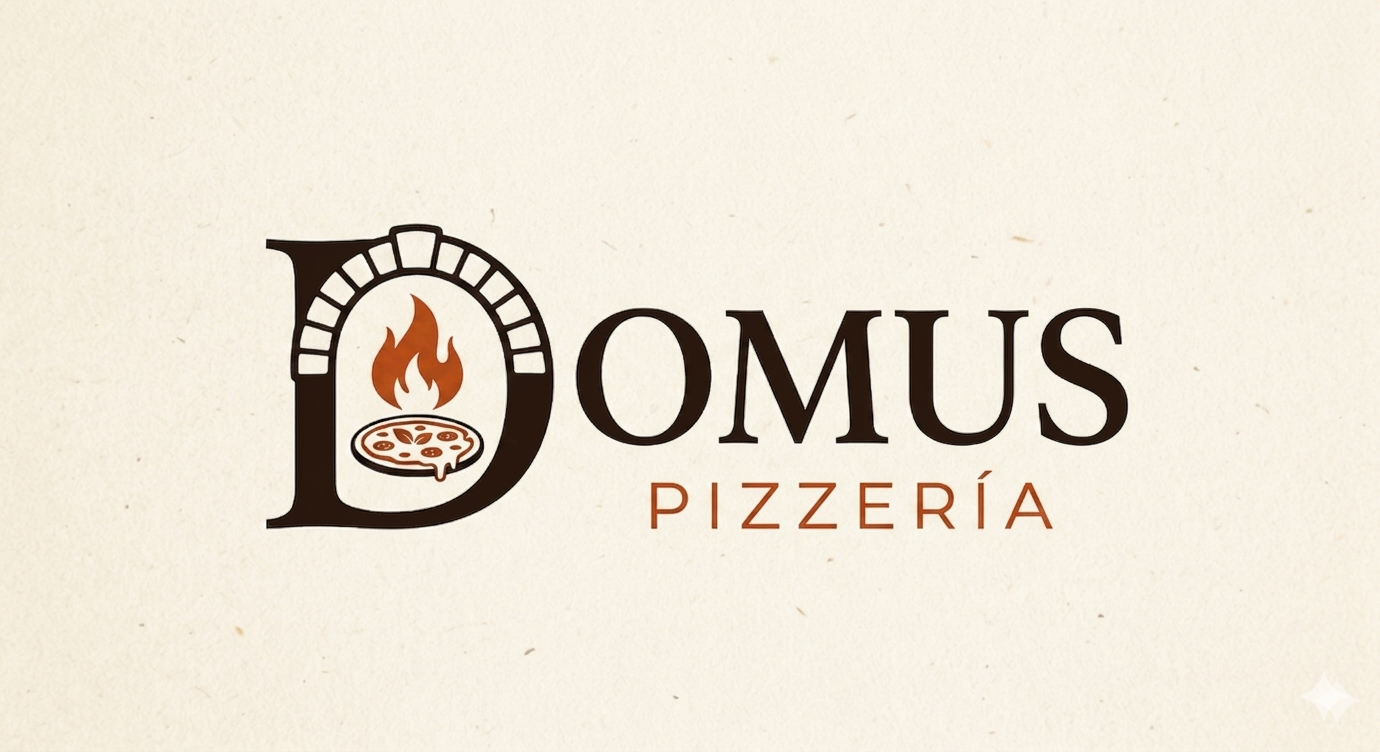 Logo oficial de Domus Pizzería en Requínoa